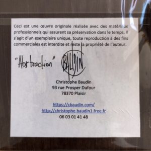 Tableau petit format - vue de dos avec certificat d'authenticité