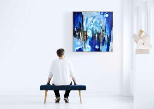 MIse en situation de la toile de l'artiste peintre contemporain Christophe Baudin