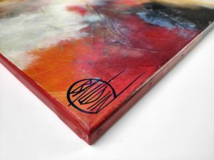 Oeuvre 80x80 - signature de Christophe Baudin