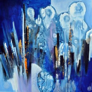 Suspended Time, œuvre abstraite de Christophe Baudin au format 80x80