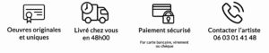 Oeuvres originales et signées - Livré chez vous en 48h00 - Paiement sécurisé - Contacter l'artiste