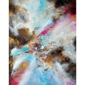 Tableau contemporain technique mixte par le peintre C. Baudin