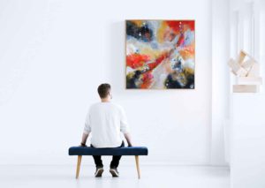 Tableau moderne abstrait 80x80 en situation