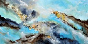 Tableau abstrait - technique mixte par Christophe Baudin