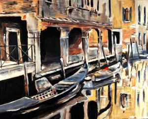 Christophe Baudin peintre, présente une oeuvre sur Venise
