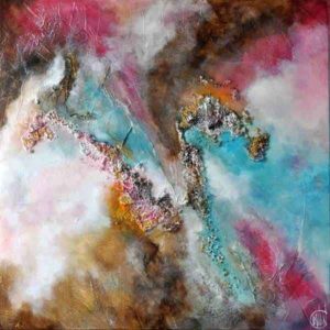 Tableau moderne de l'artiste Christophe Baudin au format 80x80 cm