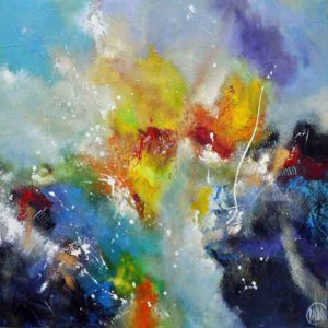 Série de tableaux de l'artiste Christophe Baudin - Une toile multicolore pleine d'énergie