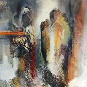 Tableau moderne abstrait de la série "Humans"