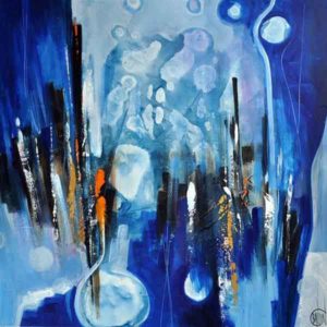 Tableau moderne de l'artiste Christophe Baudin au format 80x80 cm - Série Libre Psychédélisme