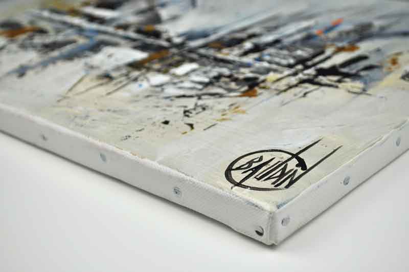 Tableau ville abstrait - Signature