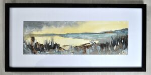 Tableau paysage abstrait encadré