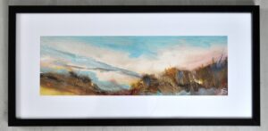 Tableau paysage abstrait encadré