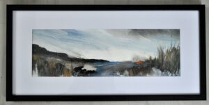 Tableau paysage abstrait encadré