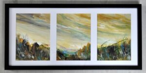 Tableau paysage abstrait encadré