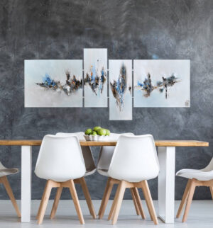Tableau abstrait bleu