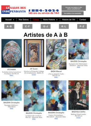 Œuvres de Christophe Baudin présentées sur le site du Salon des Artistes Indépendants – art abstrait contemporain