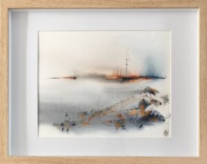 Tableau de la série Aquapictura – œuvre abstraite de Christophe Baudin inspirée par l’eau et la lumière