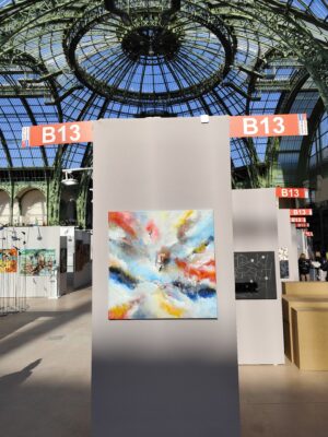 Œuvre de la série Absolute Skies exposée par Christophe Baudin au Grand Palais – peinture abstraite atmosphérique