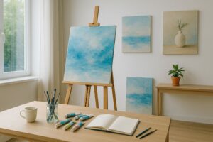 Christophe Baudin accompagne une artiste peintre dans son évolution artistique