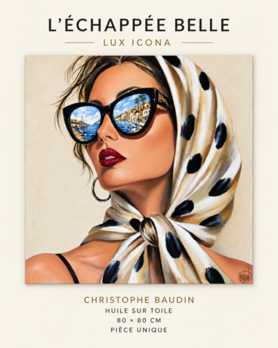 L’Échappée belle, peinture contemporaine de Christophe Baudin, série Lux Icona